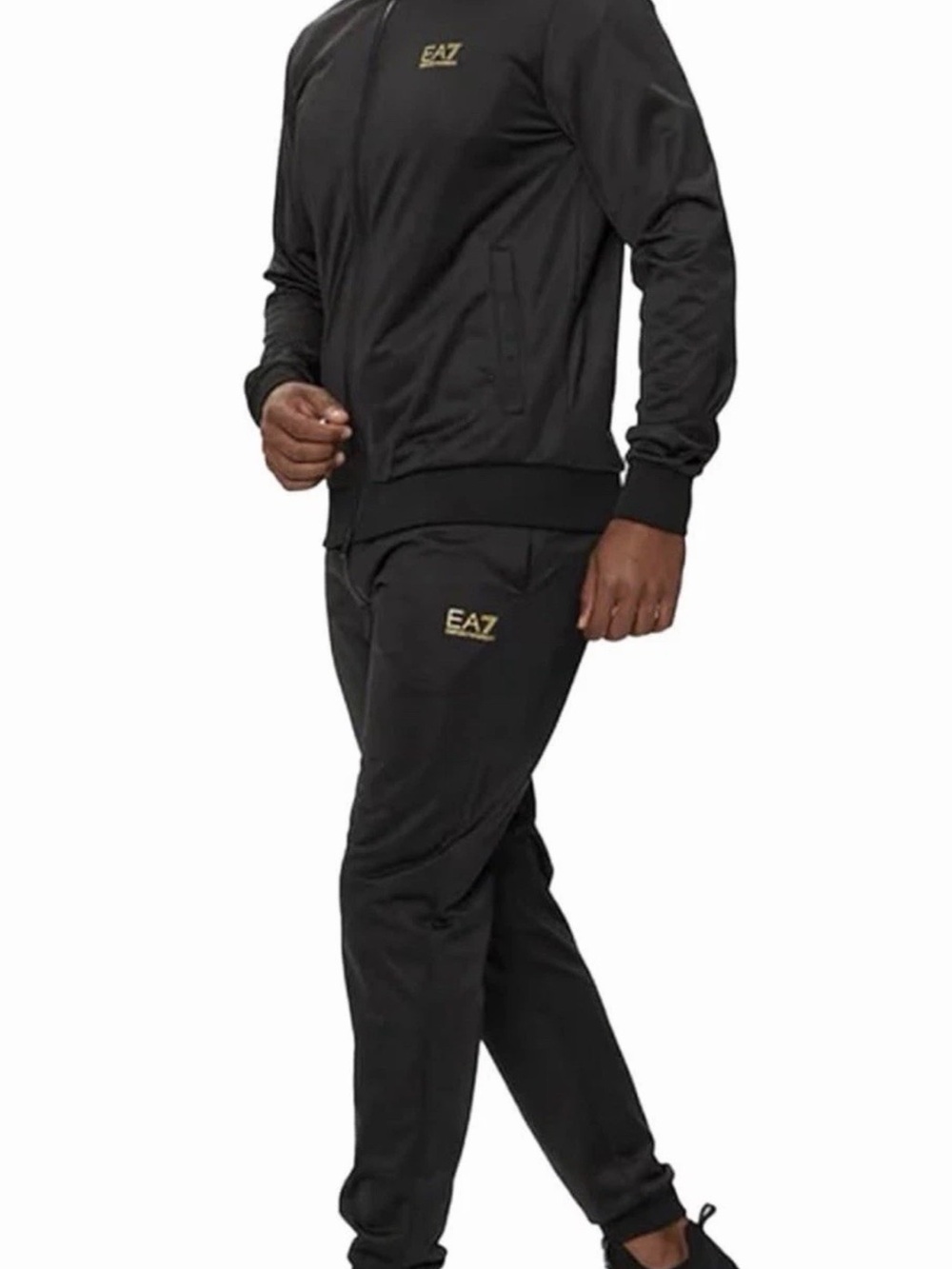 Size M- EA7 Men's Logo Zip Tracksuit, Black